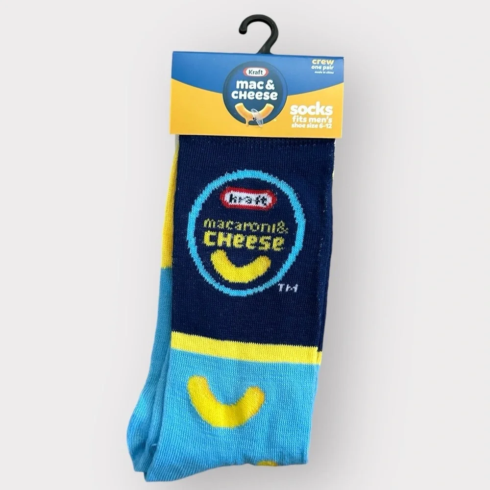 Kraft Mac & cheese Socks, Novelty Socks, Macaroni and Cheese Socks, Crazy Socks